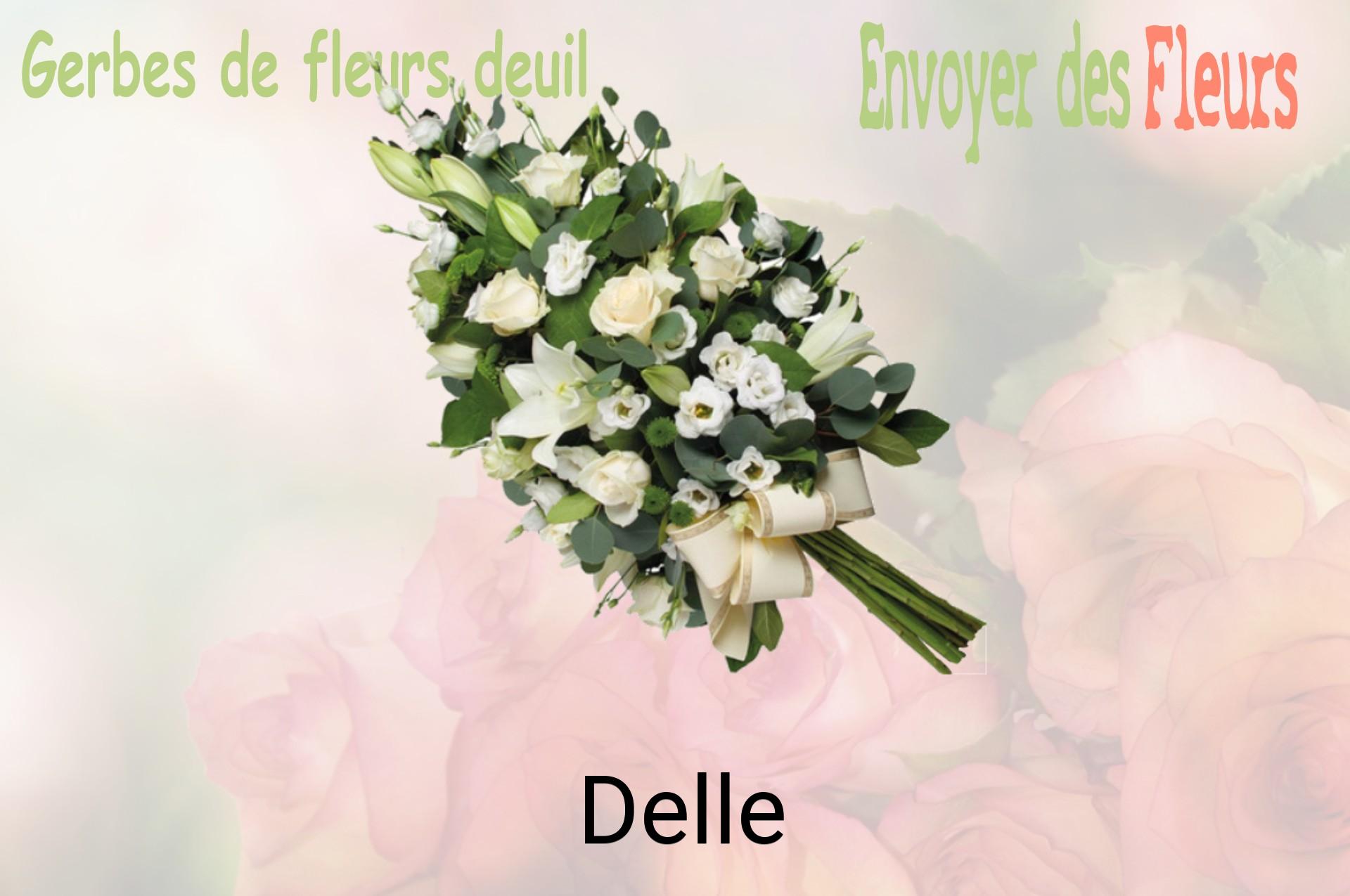 Gerbe de fleurs de deuil livrée à Delle